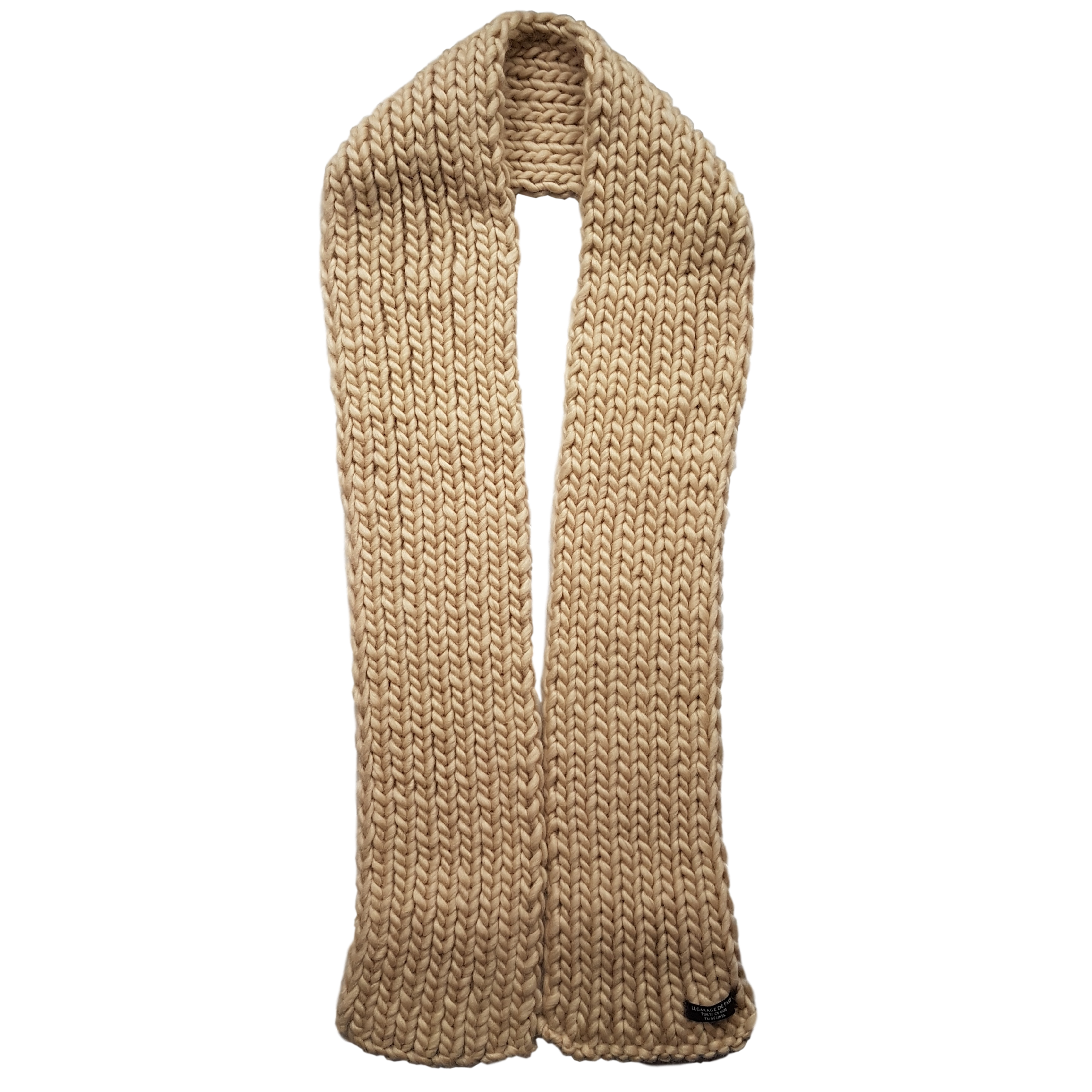 Longue écharpe en laine beige