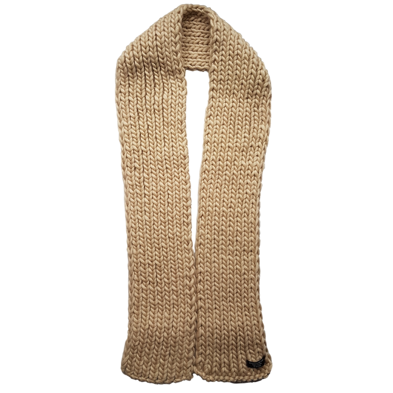 Longue écharpe en laine beige